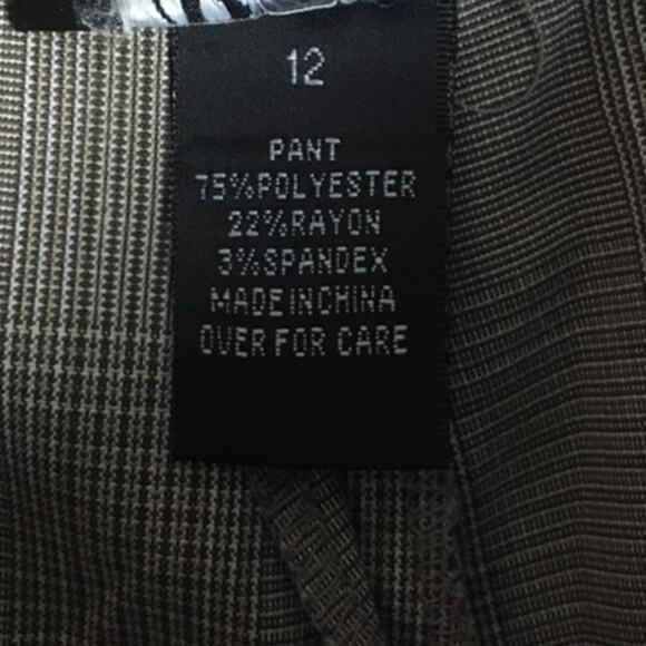 AB Studio Plaid Wide Leg Dress Pants Gray 12 - Picture 5 of 10